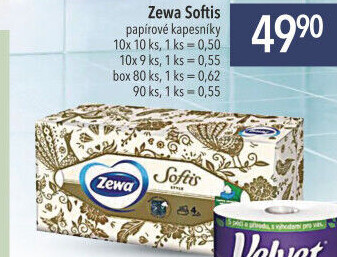 Papírové kapesníčky 4vrstvé Softis Zewa - box