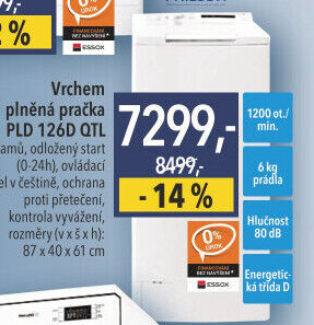 Pračka vrchem plněná Philco PLD 126D QTL