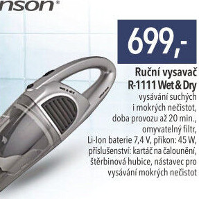 Ruční vysavač Rohnson R-1111 Wet&amp