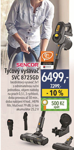 Tyčový vysavač Sencor SVC 8725GD