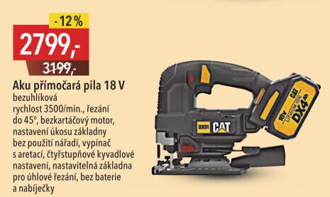 Aku přímočará pila CAT
