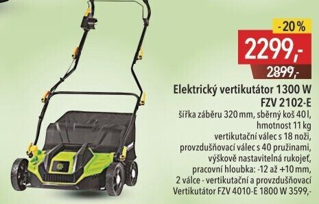 Elektrický vertikutátor FZV 2102 E Fieldmann