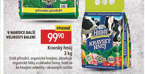 Kravský hnůj Hoštické hnojivo