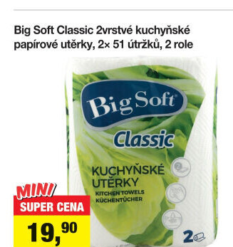 Utěrky kuchyňské 2vrstvé Classic Big Soft
