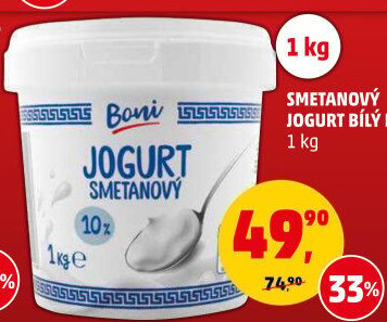 Bílý jogurt smetanový Boni