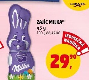 Čokoládový zajíc Milka