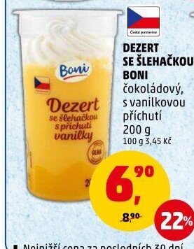 Dezert pudink se šlehačkou Boni