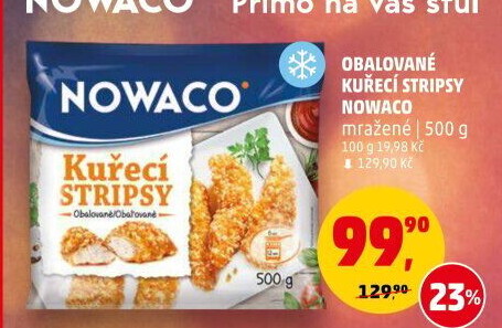 Kuřecí stripsy mražené Nowaco