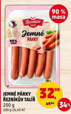 Párky jemné Řezníkův talíř