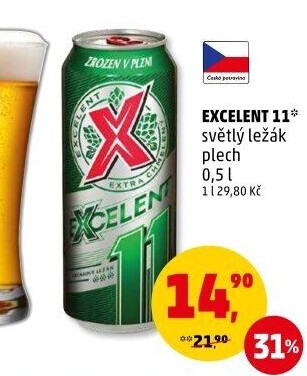 Pivo světlý ležák 11° Excelent