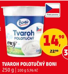 Tvaroh polotučný Boni