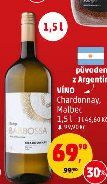 Víno Chardonnay Barbossa