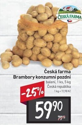 Brambory konzumní pozdní Česká farma