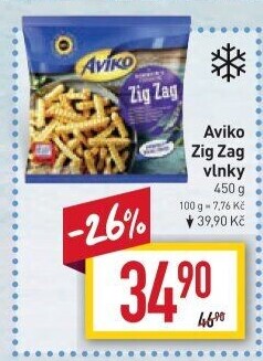 Hranolky vlnky mražené Zig Zag Aviko