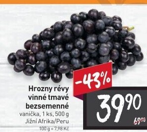 Hrozny tmavé bezsemenné