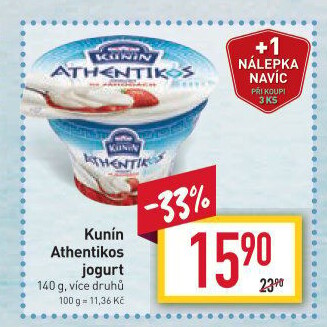 Jogurt ochucený řeckého typu Athentikos Kunín