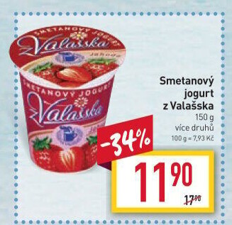 Jogurt smetanový ochucený z Valašska Mlékárna Valašské Meziříčí