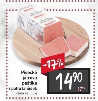 Paštika játrová písecká Maso uzeniny Písek