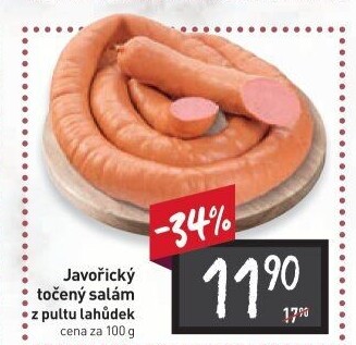 Salám javořický točený