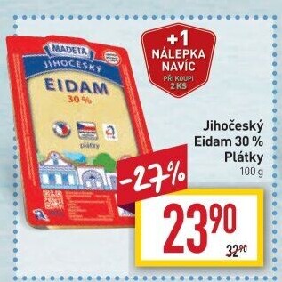 Sýr Eidam Jihočeský 30% Madeta