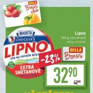 Tavený sýr Jihočeské Lipno Madeta