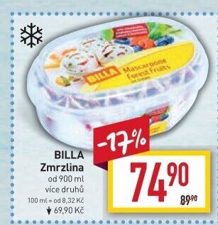 Zmrzlina ve vaničce Billa
