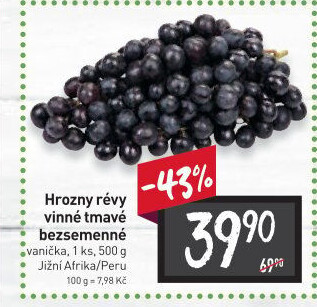 Hrozny tmavé bezsemenné