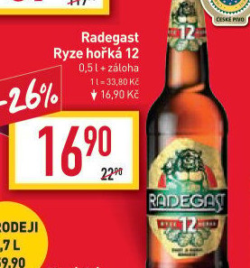 Pivo světlý ležák 12° Ryze hořká Radegast