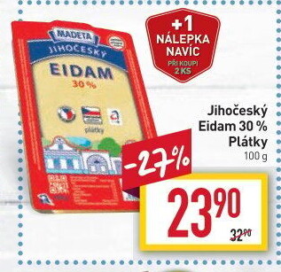 Sýr Eidam Jihočeský 30% Madeta