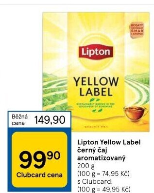 Černý čaj Yellow Label Lipton