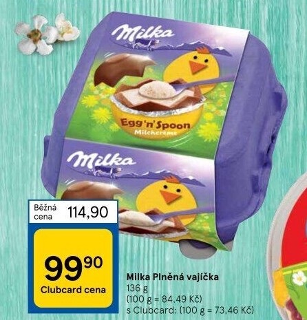 Čokoládová plněná vajíčka Milka