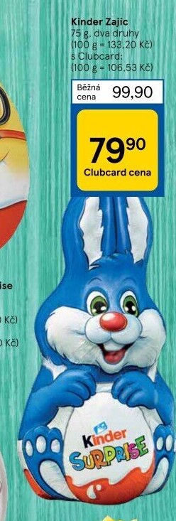 Čokoládový zajíc s překvapením Kinder
