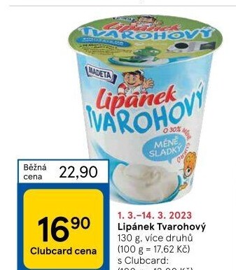 Dezert Lipánek tvarohový Madeta