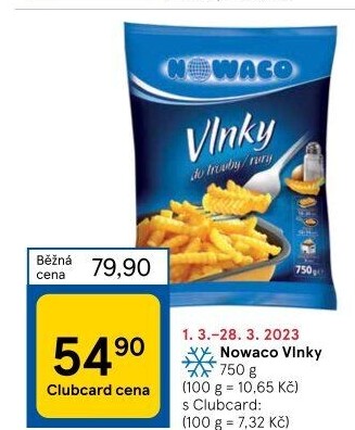 Hranolky vlnky mražené Nowaco