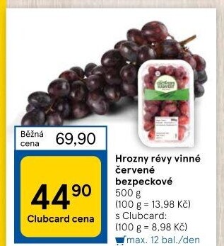Hrozny červené bezsemenné The Grower'