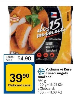 Nugetky kuřecí smažené mražené Vodňanské kuře