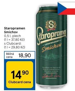 Pivo světlé výčepní 10° Smíchov Staropramen