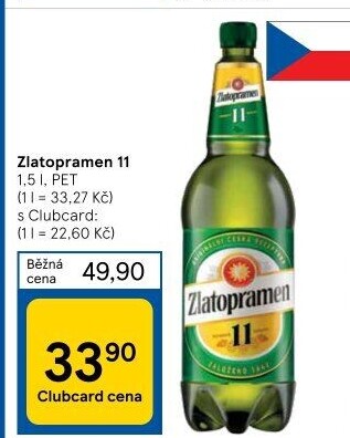Pivo světlý ležák 11° Zlatopramen