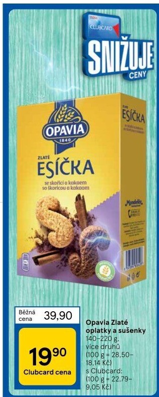 Sušenky Zlaté Opavia - boxy