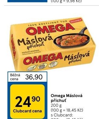 Tuk s máslovou příchutí Omega