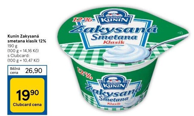 Zakysaná smetana Klasik Kunín 12%
