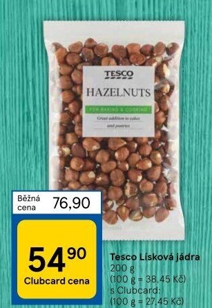 Lískové ořechy Tesco
