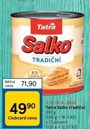 Mléko kondenzované Salko Tatra