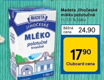Mléko trvanlivé Jihočeské Madeta - 1,5% polotučné