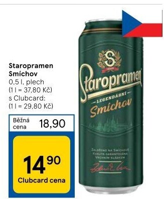 Pivo světlé výčepní 10° Smíchov Staropramen
