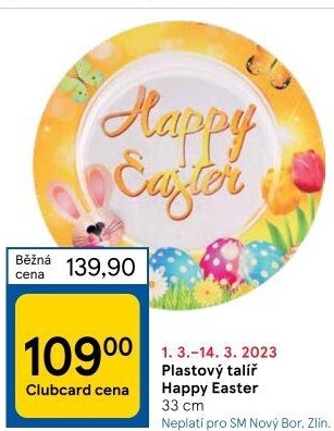 Plastový talíř