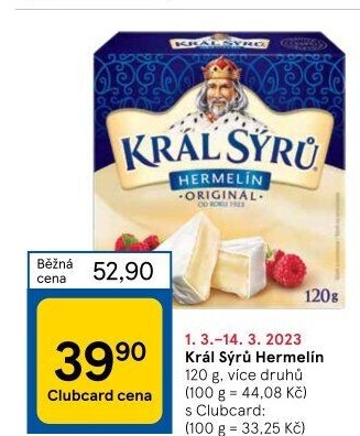 Sýr Hermelín Král sýrů