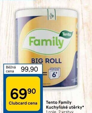 Utěrky kuchyňské 2vrstvé Family Big roll Tento