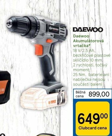 Aku vrtačka Daewoo