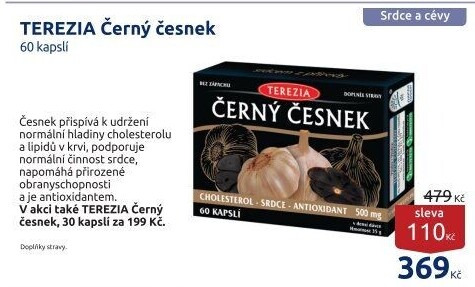 Doplněk stravy Černý česnek Terezia